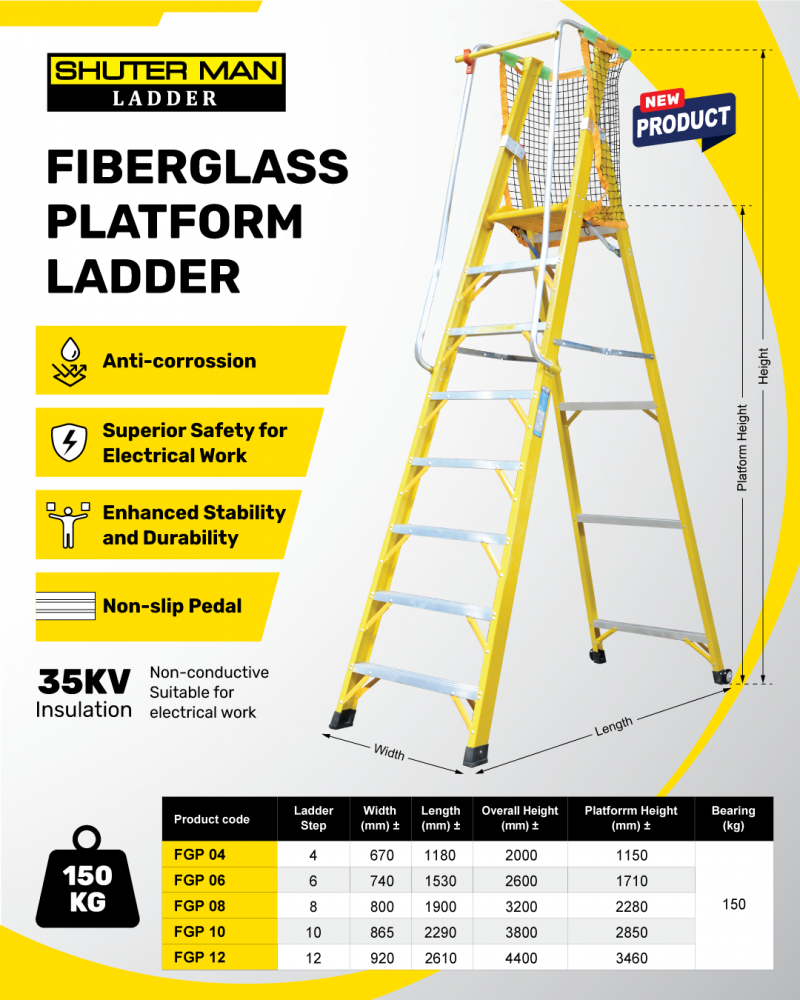 Fiberglass Platform Ladder
