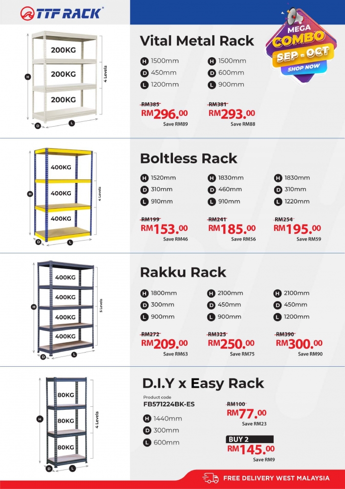 TTF RACK Mega Combo Promotion