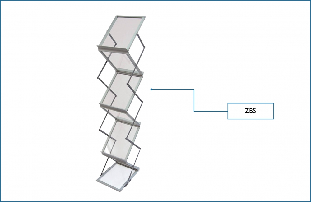 Aluminium Zig Zang Brochure Stand