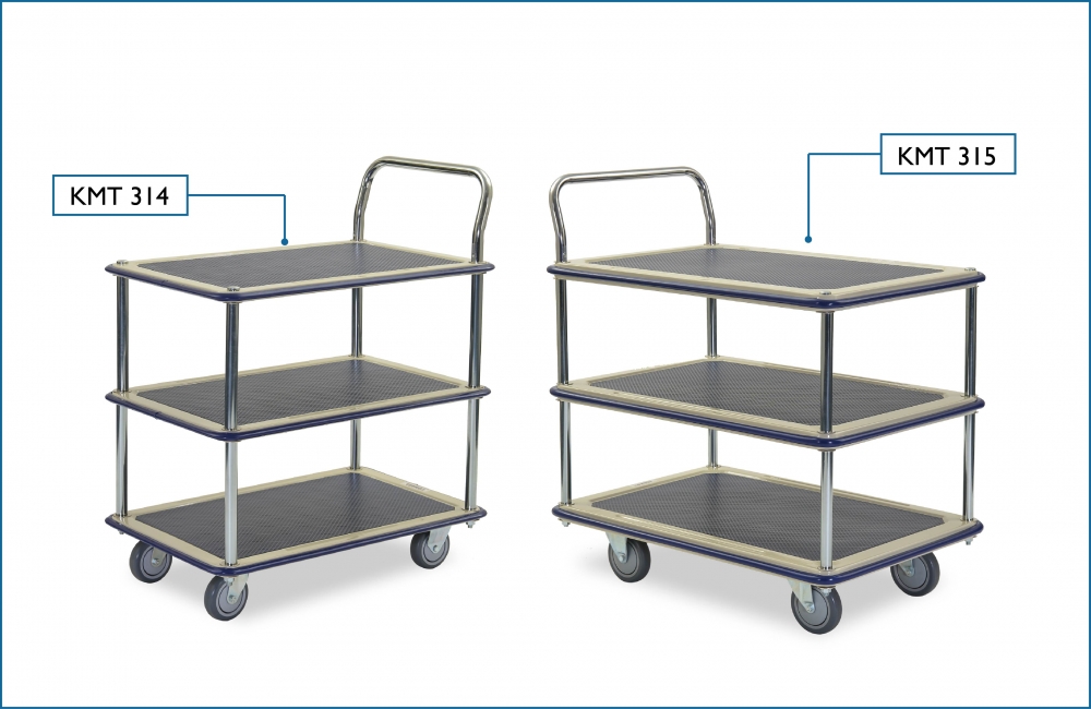 KOMADA 3 Shelf 1 Handle Trolley