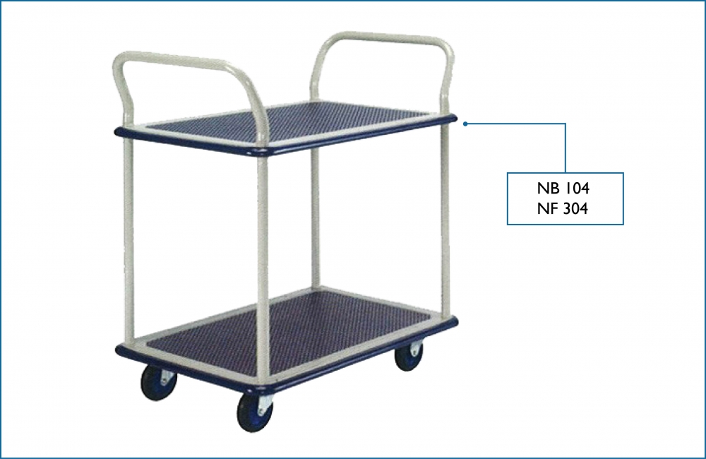 Prestar Double Handle 2 Shelf Trolley