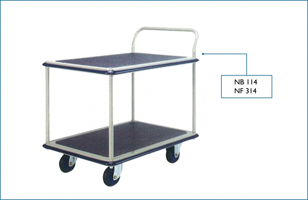 Prestar Single Handle 2 Shelf Trolley