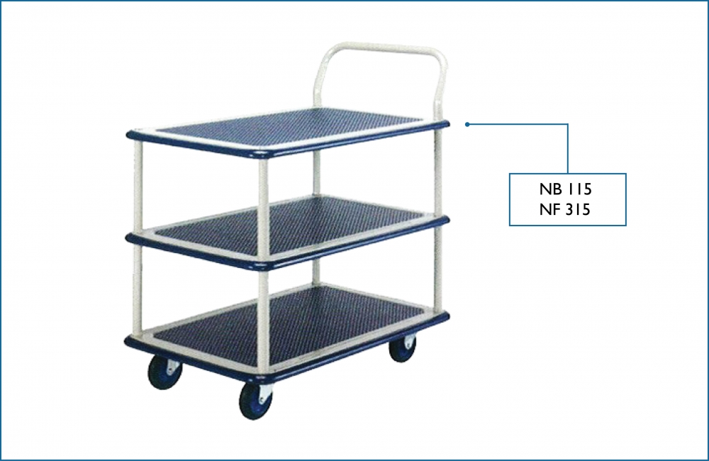 Prestar Single Handle 3 Shelf Trolley